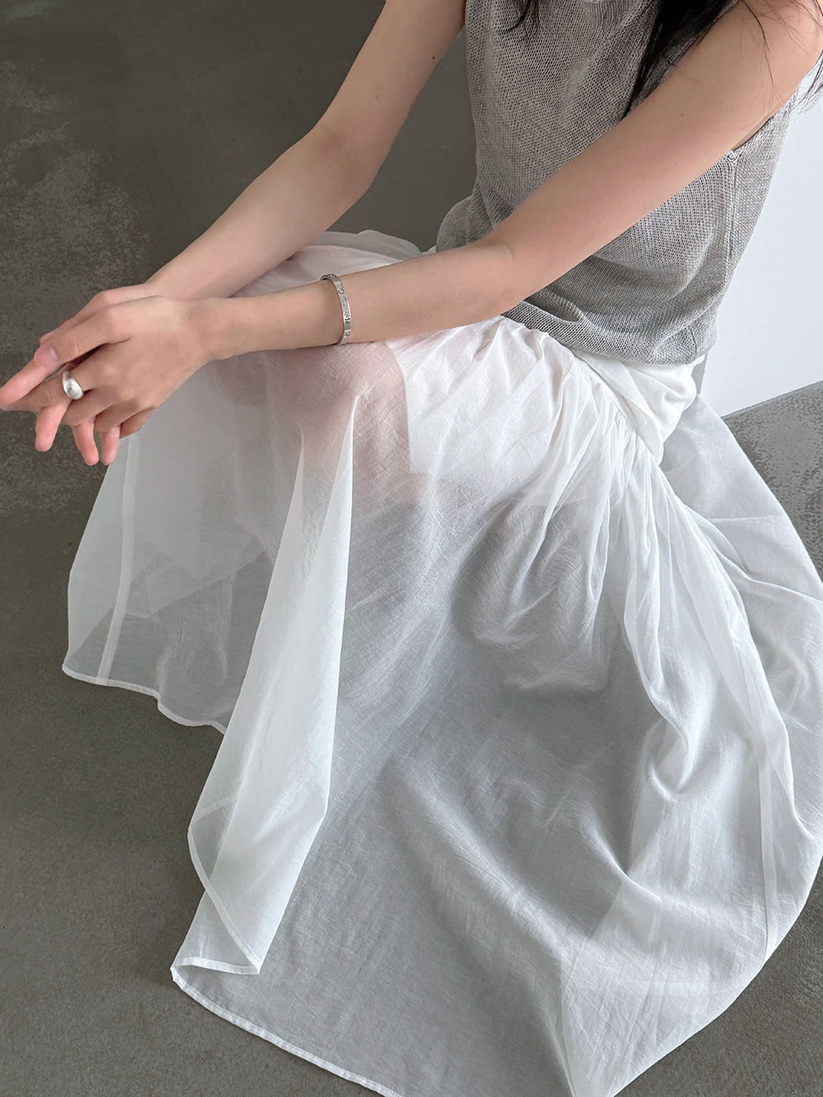 Sheer Layered Maxi Skirt — BL1024