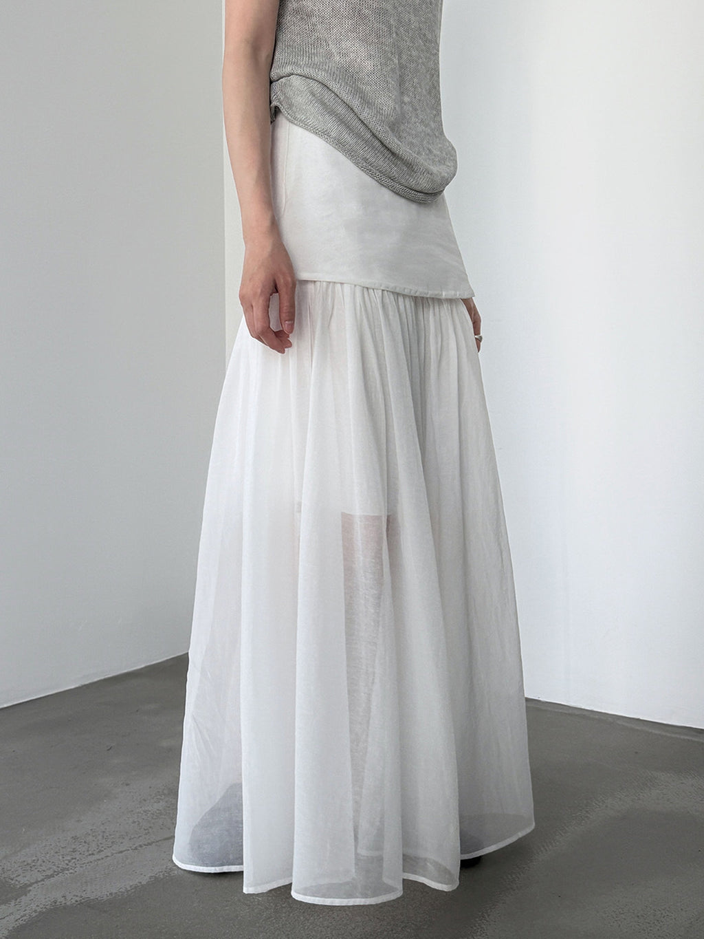 Sheer Layered Maxi Skirt — BL1024