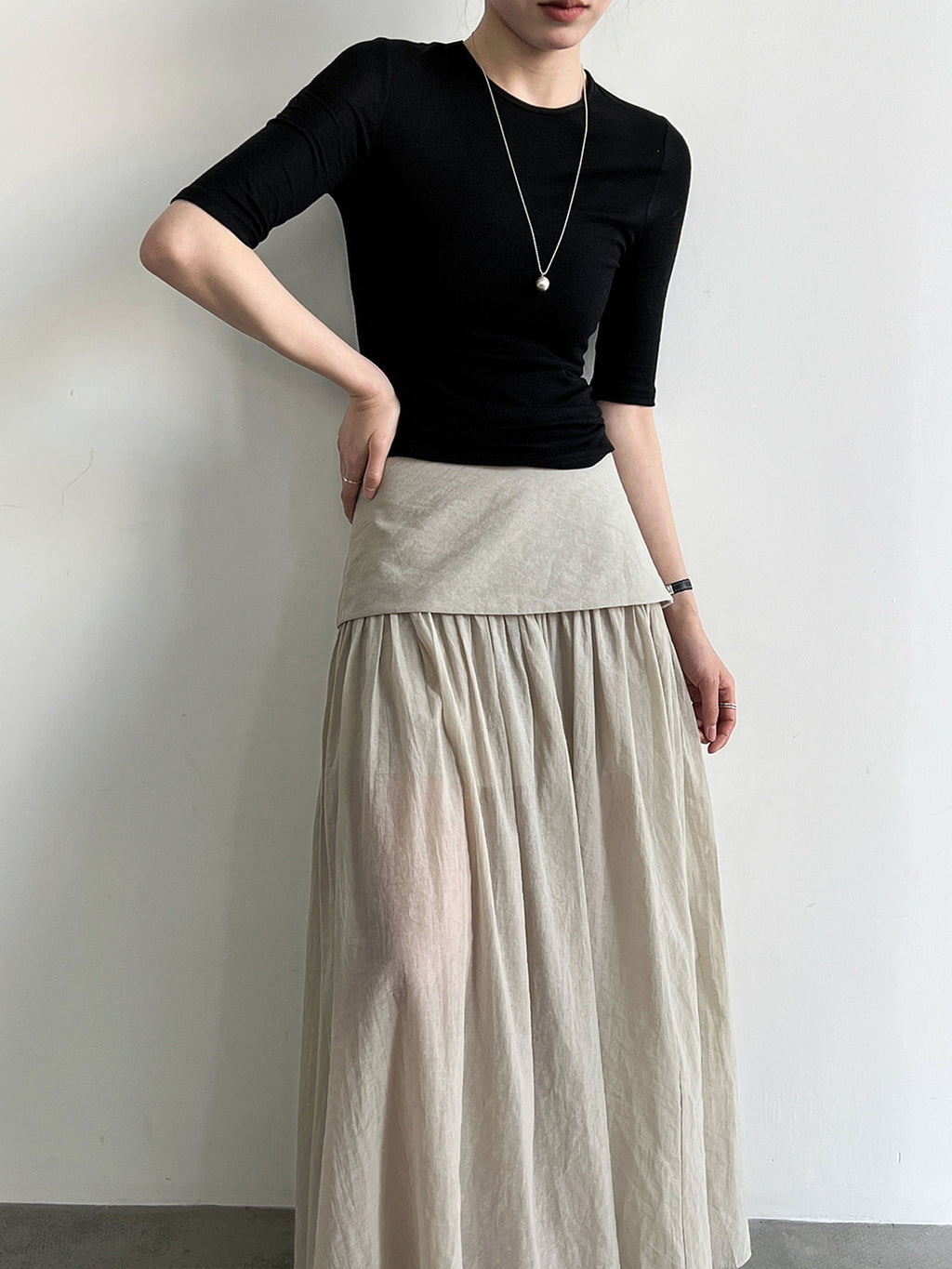 Sheer Layered Maxi Skirt — BL1024