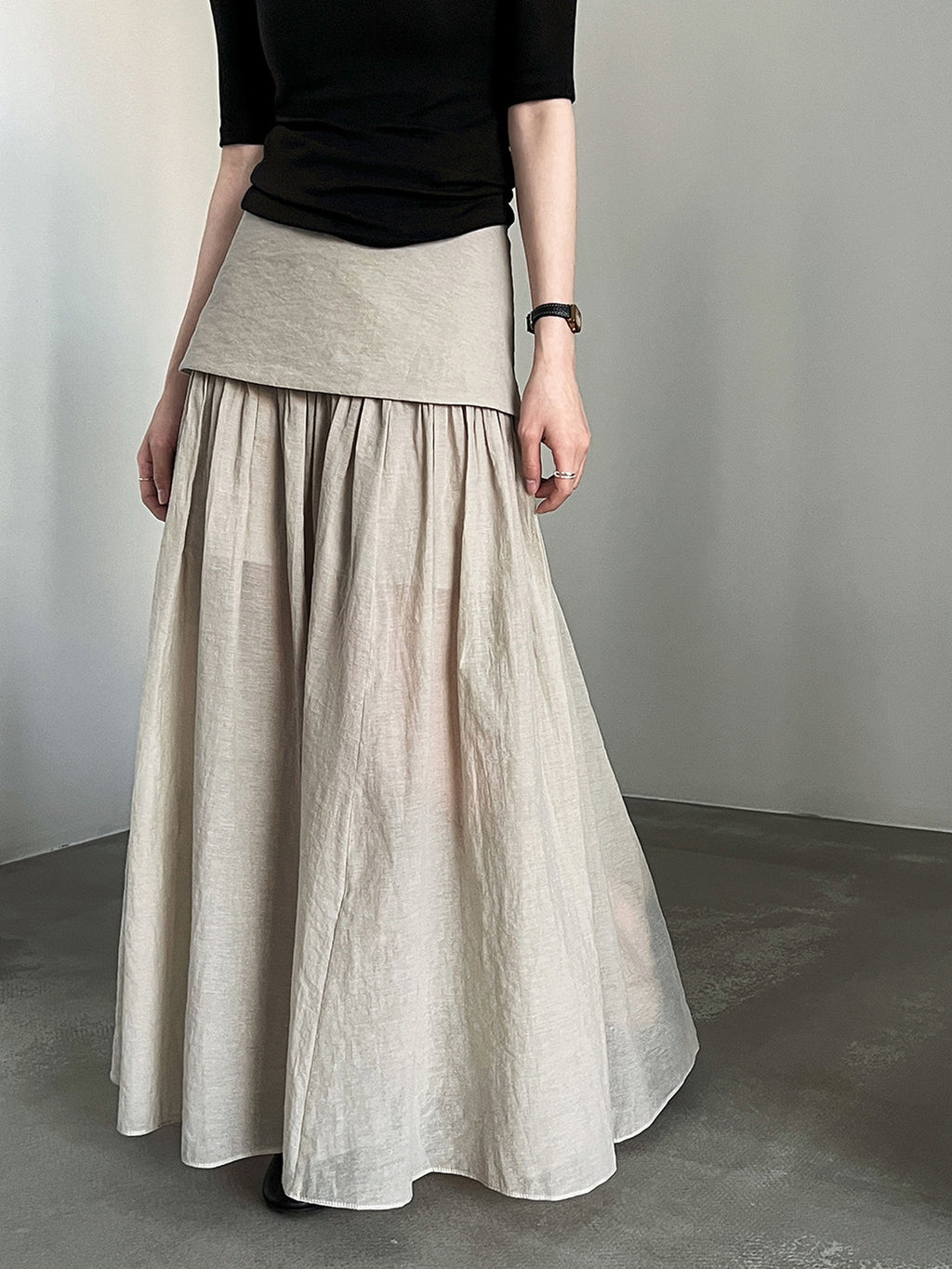 Sheer Layered Maxi Skirt — BL1024