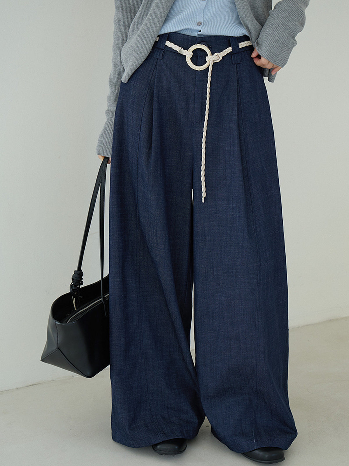 Minimal Drape Wide Denim Pants — BL1027