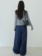 Minimal Drape Wide Denim Pants — BL1027