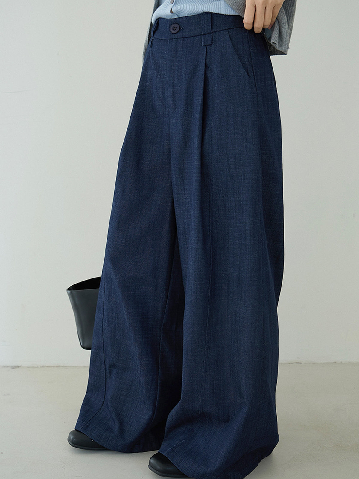 Minimal Drape Wide Denim Pants — BL1027