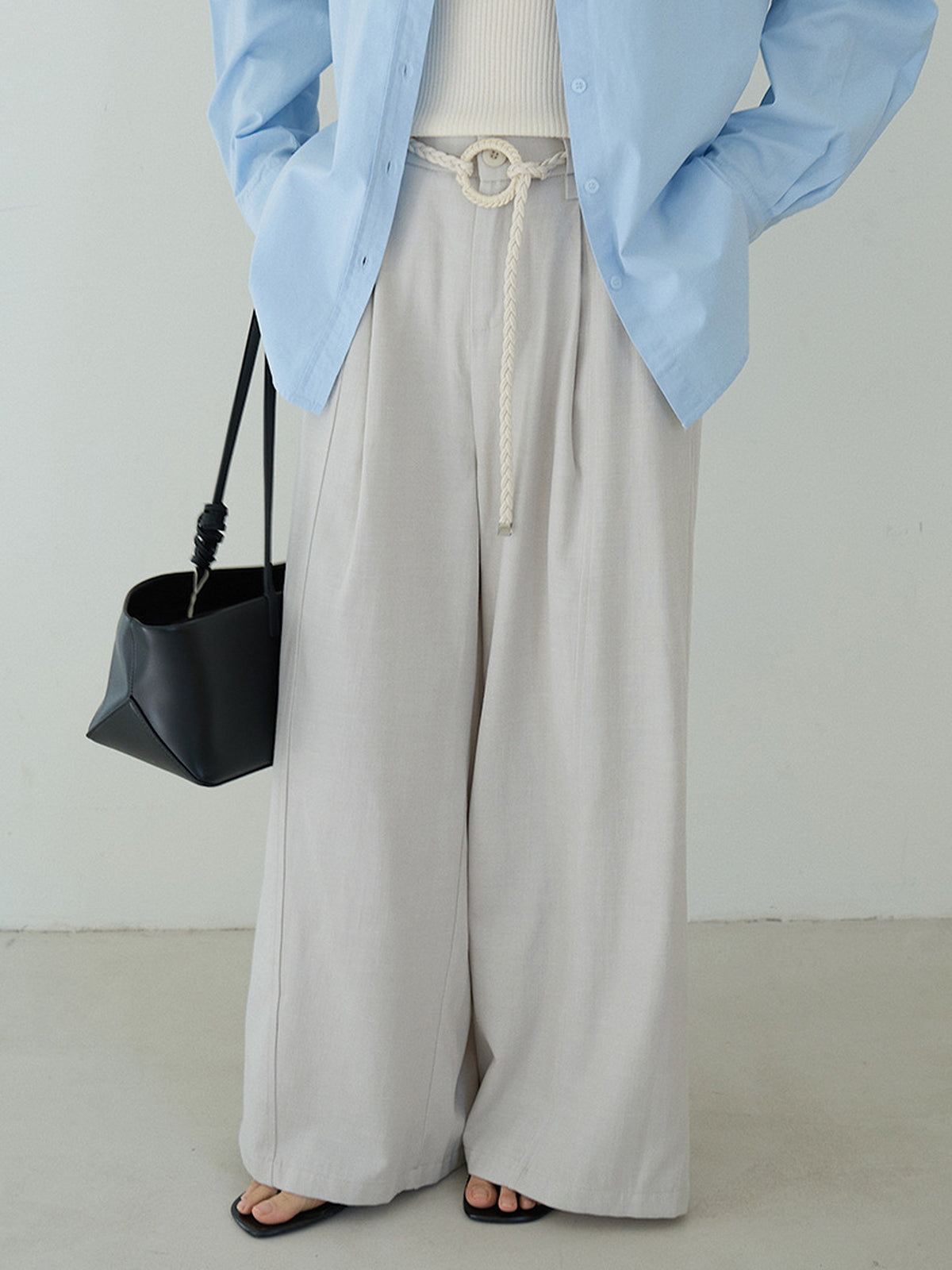 Minimal Drape Wide Denim Pants — BL1027