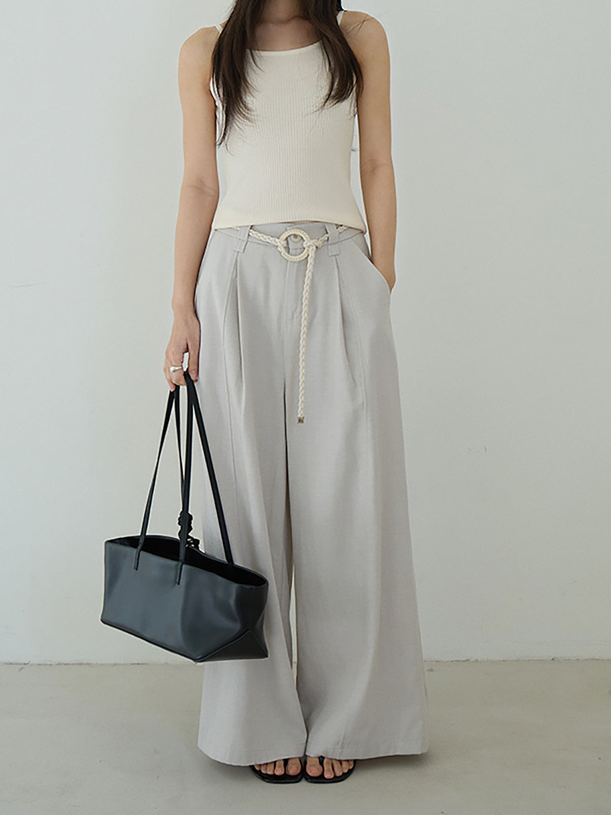 Minimal Drape Wide Denim Pants — BL1027