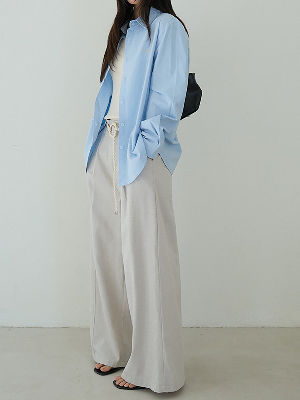 Minimal Drape Wide Denim Pants — BL1027