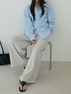 Minimal Drape Wide Denim Pants — BL1027