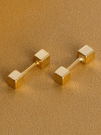 Minimal Cube Stud Pierced Earrings — BL1028