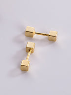 Minimal Cube Stud Pierced Earrings — BL1028