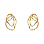 18K Gold Geometric Loop Pierced Earrings & Earrings — BL1029