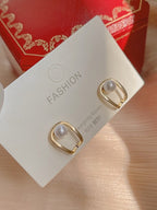 pearl gold loop pierced earrings — BL1030