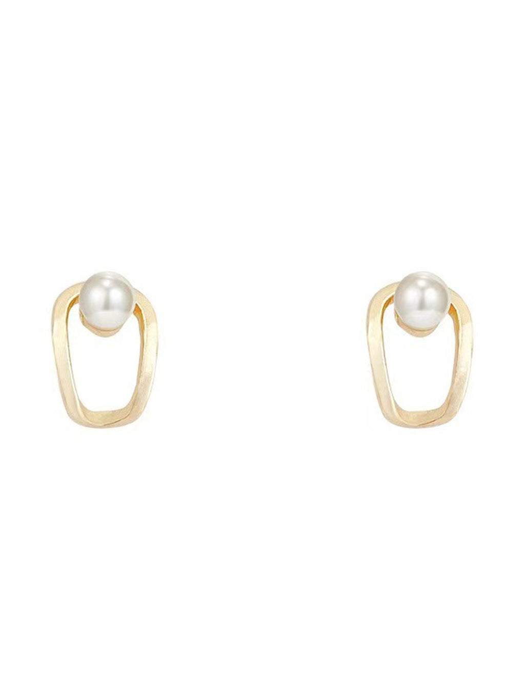 Pearl Gold Loop Pierced Earrings — BL1030
