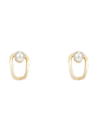 Pearl Gold Loop Pierced Earrings — BL1030