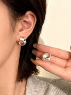 Double Wide Hoop Pierced Earrings — BL1031