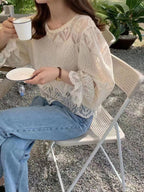 Vintage Lace Puff Sleeve Blouse — BL1033