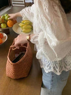 Vintage Lace Puff Sleeve Blouse — BL1033
