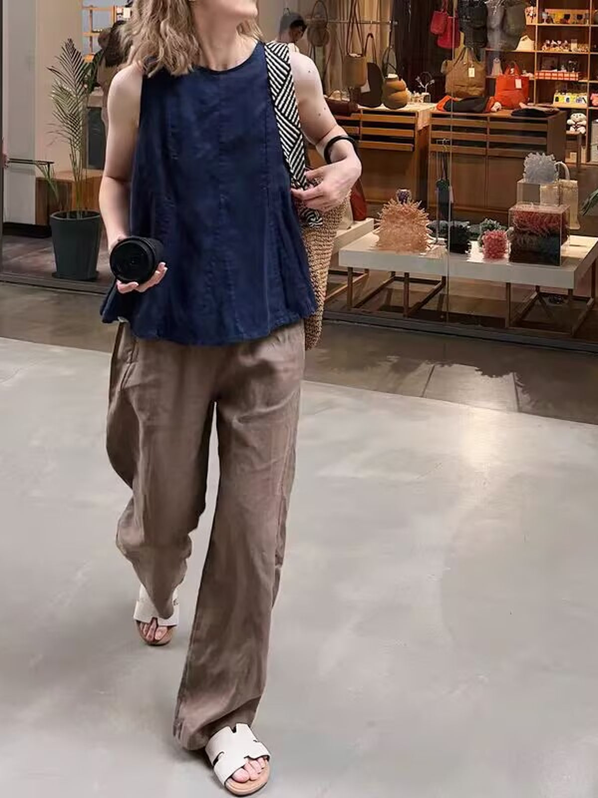 Cotton Linen Sleeveless Blouse — BL1040
