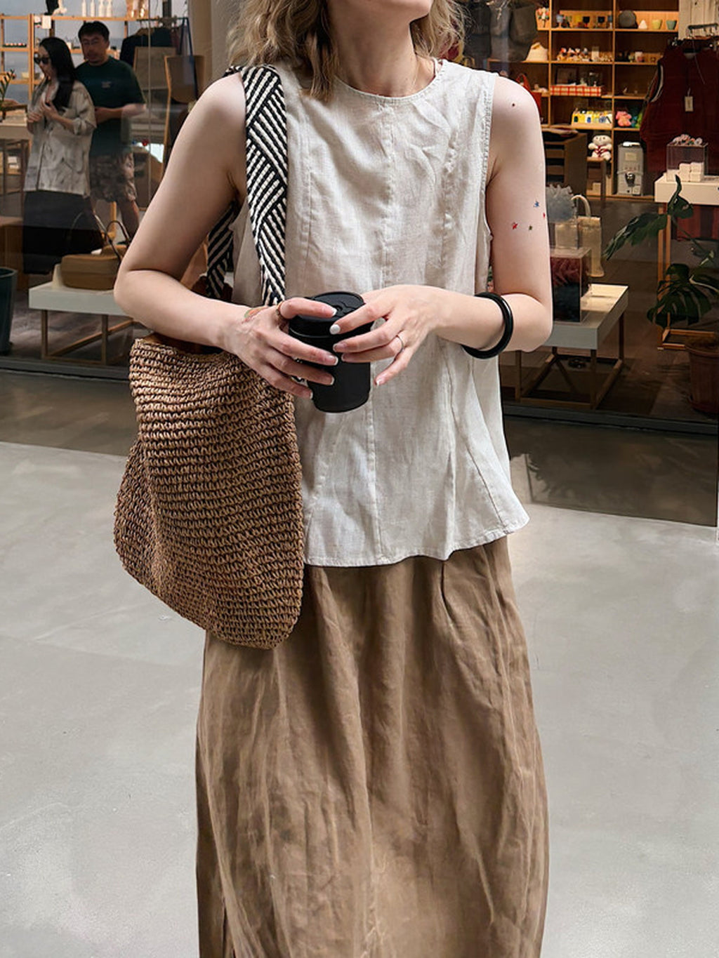 Cotton Linen Sleeveless Blouse — BL1040