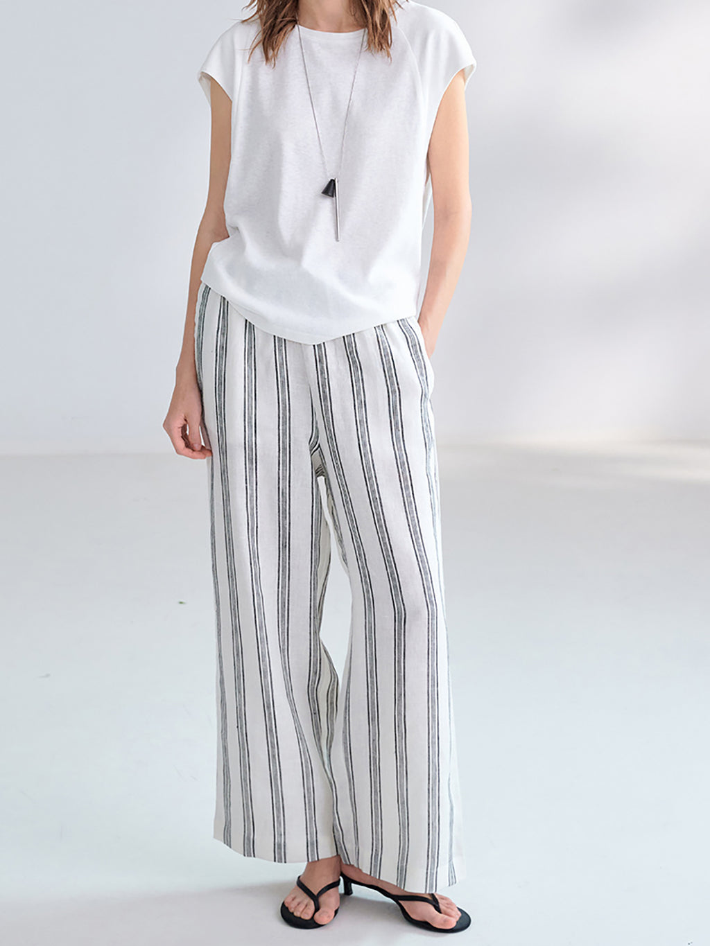 Cotton Linen French Sleeve Knit Tee — BL1041