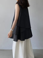 Tiered Sleeveless Tunic Blouse — BL1101