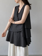 Tiered Sleeveless Tunic Blouse — BL1101