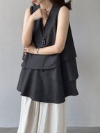Tiered Sleeveless Tunic Blouse — BL1101
