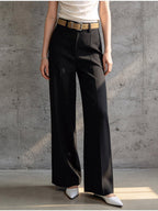 Center Press Straight Wide Pants — BL1104