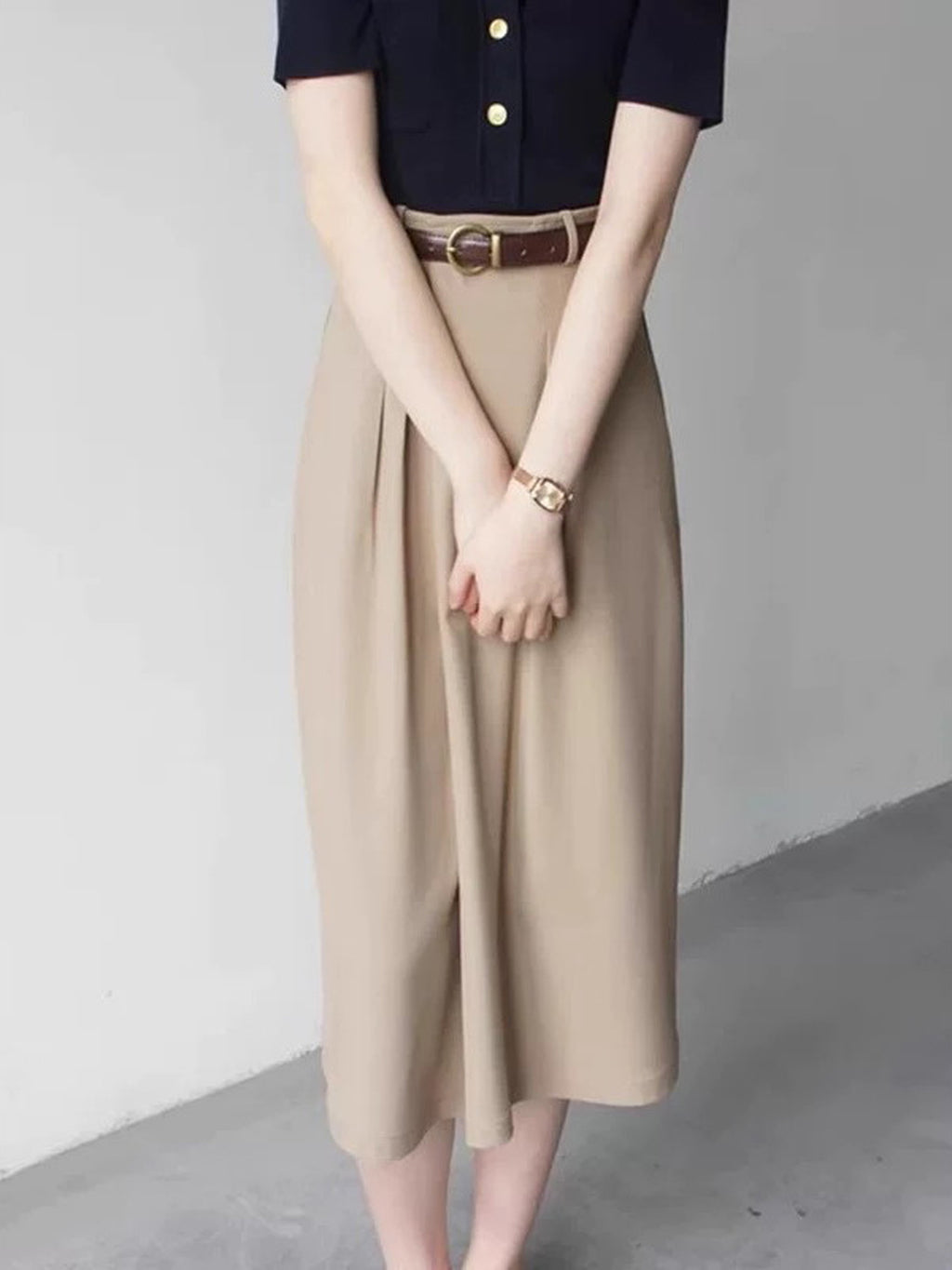 Polo Collar Smart Knit Tops — BL1107