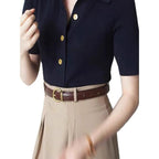 polo collar smart knit tops — BL1107
