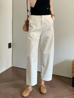 Cotton Blend Smart Semi-Wide Pants — BL1109