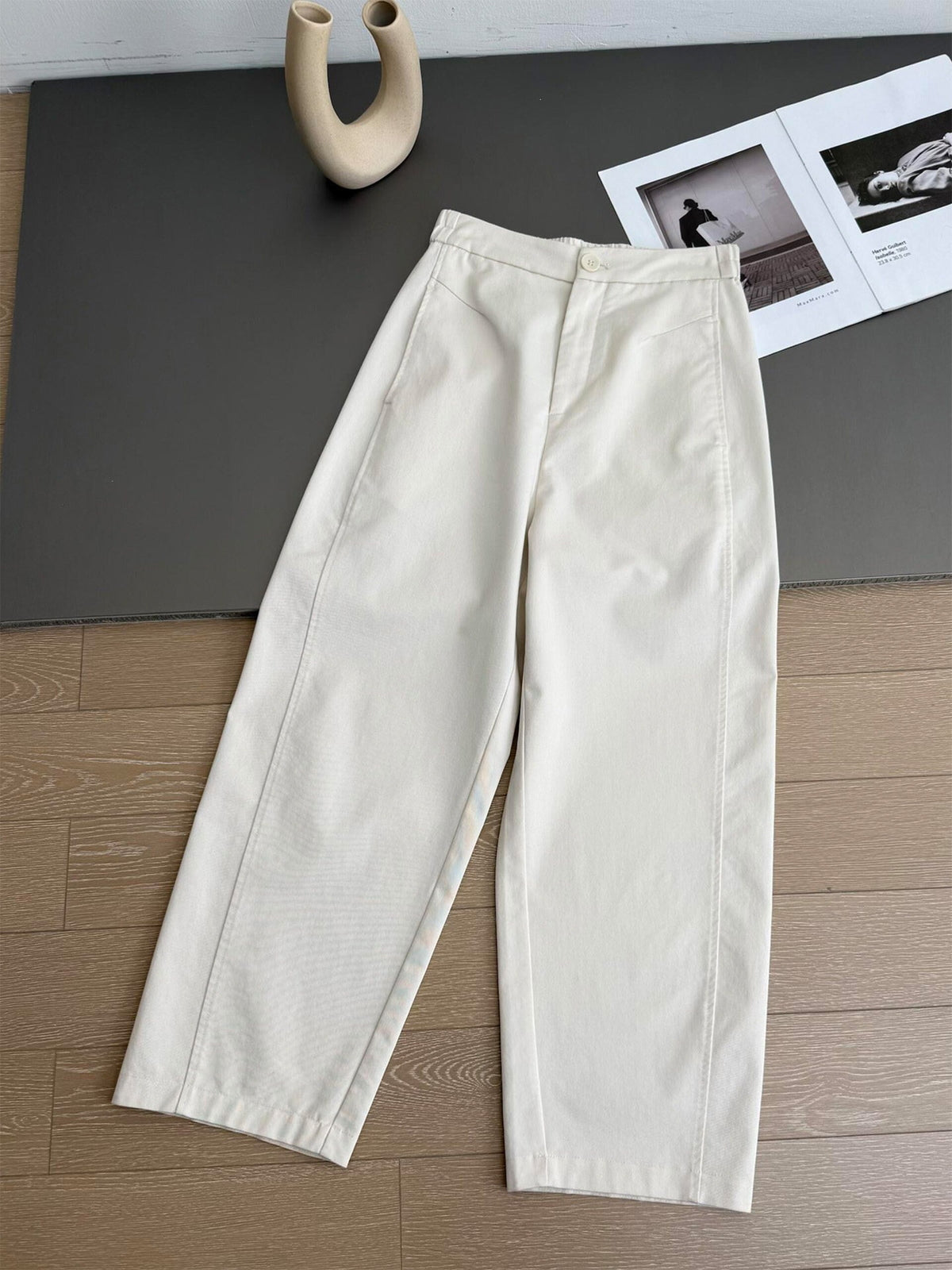 Cotton Blend Smart Semi-Wide Pants — BL1109