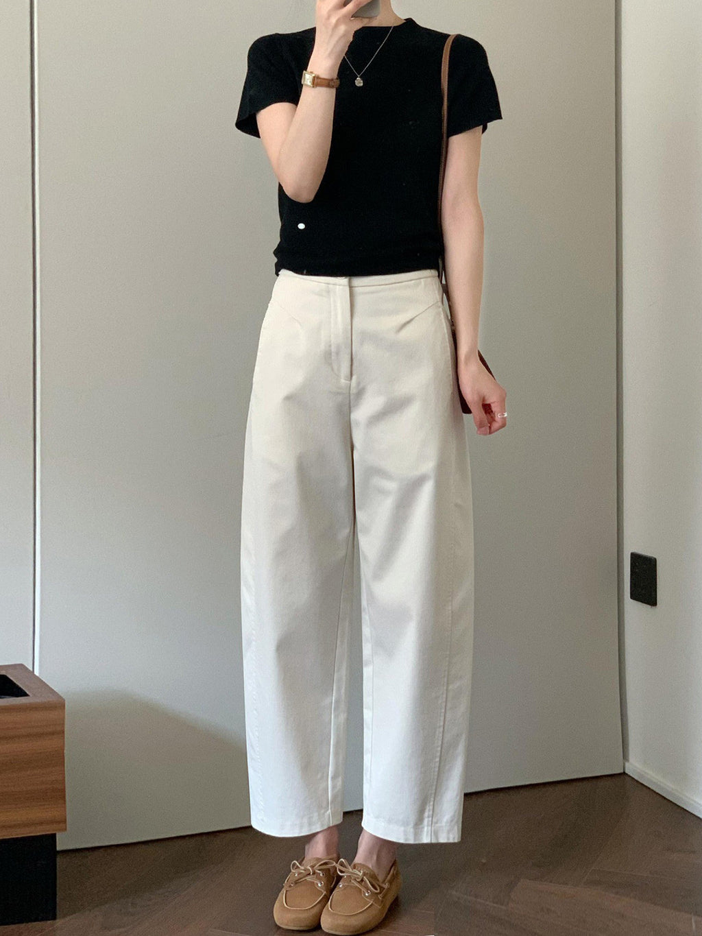 Cotton Blend Smart Semi-Wide Pants — BL1109