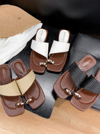 Square Toe Ring Thong Sandals — BL1111