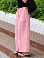 Linen Blend Relaxed Cropped Wide Pants — BL1112