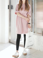 Side Slit Cotton Longline Tops — BL1119