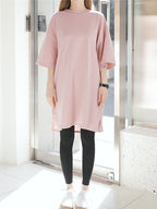 Side Slit Cotton Longline Tops — BL1119