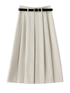 Elegant A-Line Pleated Midi Skirt — BL1122