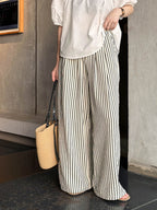 Monotone Fine Stripe Casual Pants — BL1125
