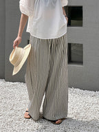 Monotone Fine Stripe Casual Pants — BL1125