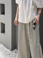 Monotone Fine Stripe Casual Pants — BL1125
