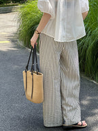 Monotone Fine Stripe Casual Pants — BL1125