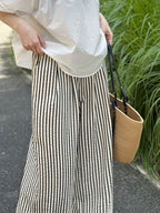 Monotone Fine Stripe Casual Pants — BL1125