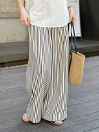 Monotone Fine Stripe Casual Pants — BL1125