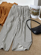 Monotone Fine Stripe Casual Pants — BL1125
