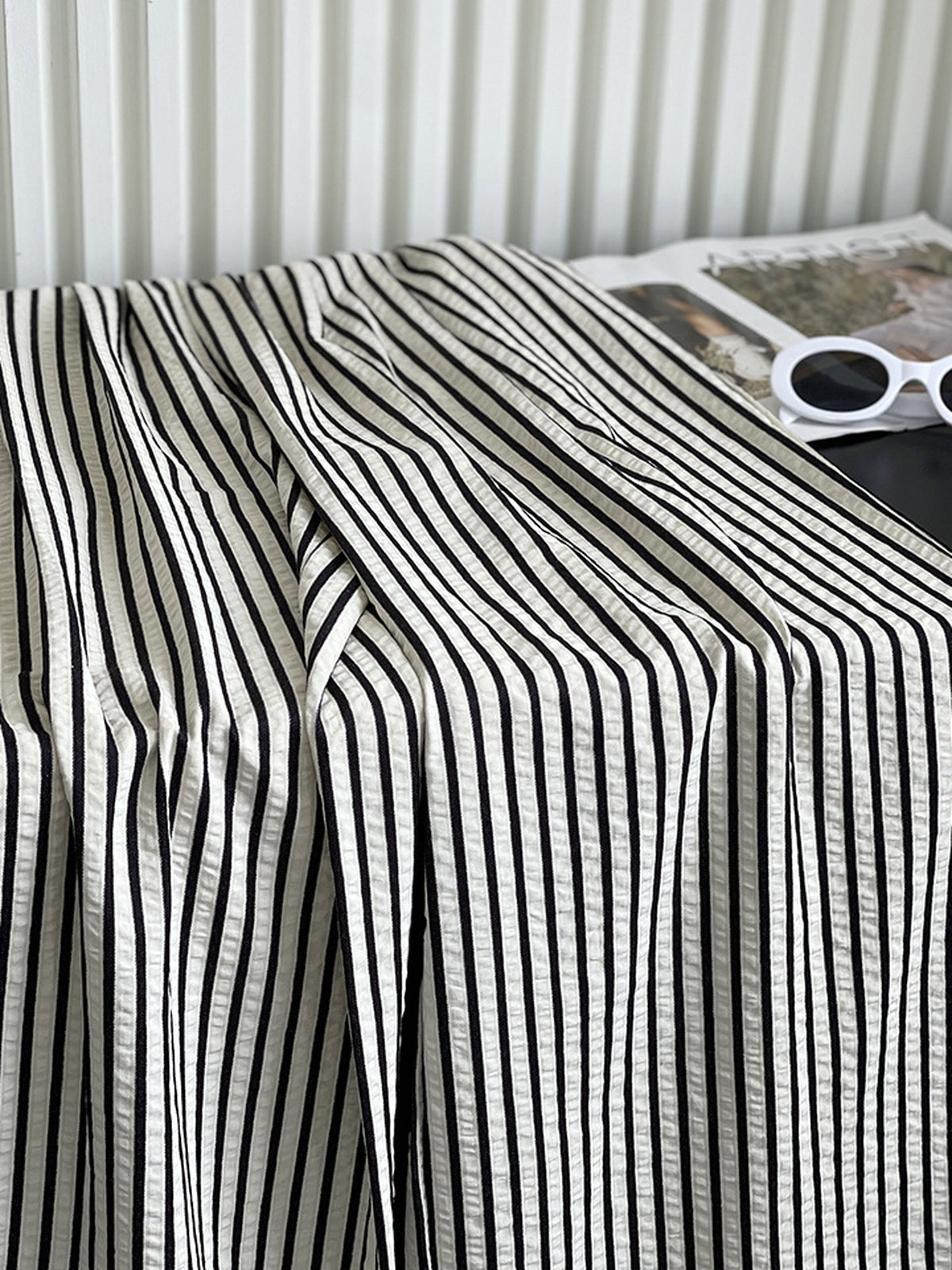 Monotone Fine Stripe Casual Pants — BL1125