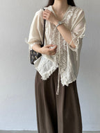 Antique Lace Sheer Volume Blouse — BL1130