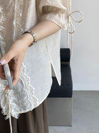 Antique Lace Sheer Volume Blouse — BL1130