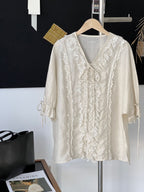 Antique Lace Sheer Volume Blouse — BL1130
