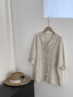 Antique Lace Sheer Volume Blouse — BL1130