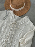 Antique Lace Sheer Volume Blouse — BL1130